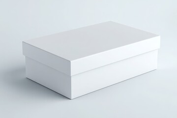 Naklejka premium Mockup for design of a simple white gift box for various occasions and holidays. Box with lid