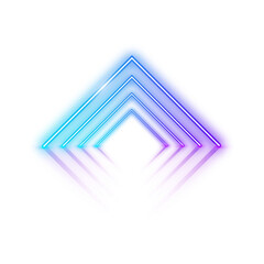 Vibrant Neon Light Geometric Frame on White.