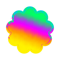 Vibrant Rainbow Flower Shape Design Element.