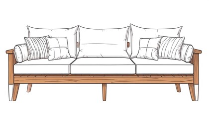 Modern sofa design illustration