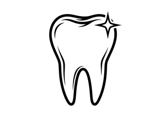 Obraz premium Shiny tooth illustration, symbolizing dental health and hygiene