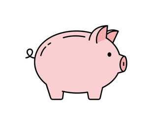 Fototapeta premium Cartoon piggy bank icon representing savings and financial management
