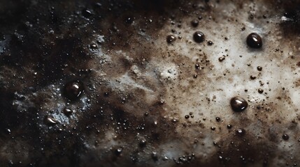 Dirty Greasy Chemical Foam and Residue in Liquid