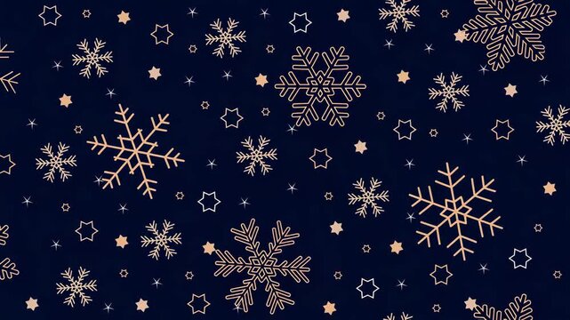 christmas background with spinning snowflake pattern illustrated animation