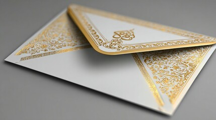 Gold detailed white envelope