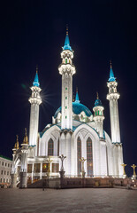 Kul Sharif mosque in Kazan Kremlin, Tatarstan, Russia. It is tourist attraction of Kazan. Kremlin. The main attraction of the city of Kazan.