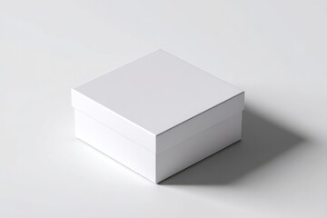 Mockup for design elegant white gift box for holiday packaging and branding. Box with lid