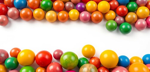 Obraz premium Collection of colorful balls isolated on white, plastic, sphere collection