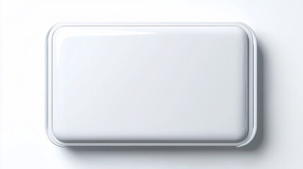 Interactive touch display table mockup white screen viewed from top ultra realistic style no shadows white background