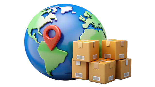 globe, box, earth, world, 3d, shipping, global, business, cardboard, planet, package, map, international, packaging, delivery, container, illustration, transportation, sphere, concept, cargo, export,  - Powered by Adobe