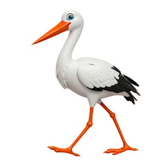 Fototapeta premium Stork Ciconia isolated on white transparent background, White Ciconia Bird PNG 