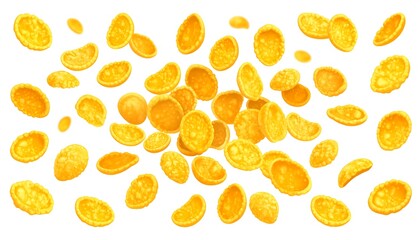 Flying cereal pieces graphic design