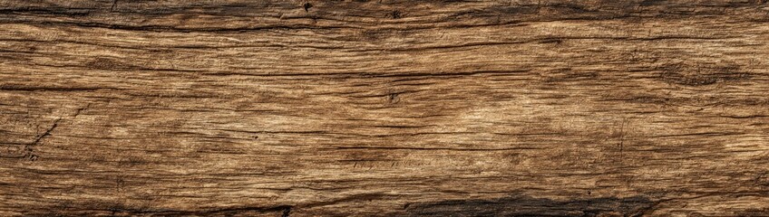 Fototapeta premium Close-up of a textured, weathered wooden surface with horizontal wood grain