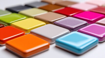 Colorful square tiles display