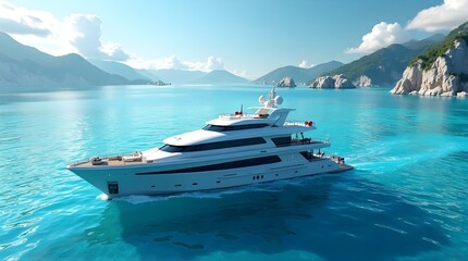 yacth ship in the fjord