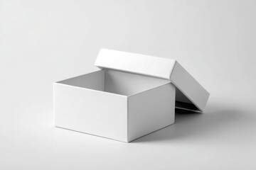 Mockup for design of a minimalist white gift box, perfect for any holiday occasion. Box with lid