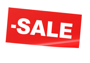 Isolated Red Sale Sticker with White Text for Promotions and Discounts