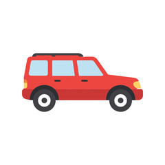 Red suv vector illustration modern off road vehicle crossover car family transport travel icon isolated eps graphic