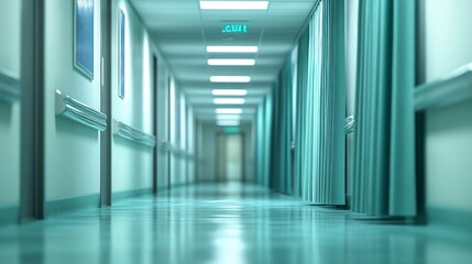 Obraz premium Clean sterile hallway in a modern futuristic hospital