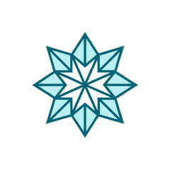 a mandala with sharp  angular lines that create a 