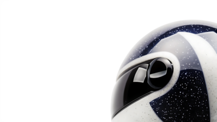 Motorcycle Helmet with Starry Pattern and Reflective Visor protective gear isolated on a transparent background