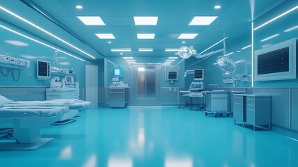 Obraz premium Modern sterile operating room with advanced equipment