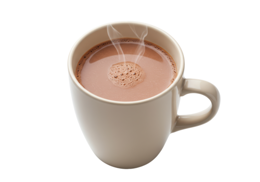 Isolated Steaming Mug of Hot Chocolate or Cocoa Drink