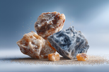 Ambergris chunks, rough organic texture rare perfume ingredient.