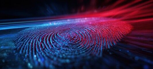 The fingerprint as a symbol of digital identity and security in technology.