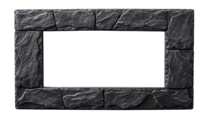 Large flat stone slabs forming simple rectangular frame with smooth surfaces, isolated on a transparent background