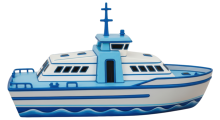 Isolated Toy Boat Model