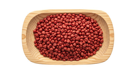 Isolated Annatto Seeds in Wooden Bowl