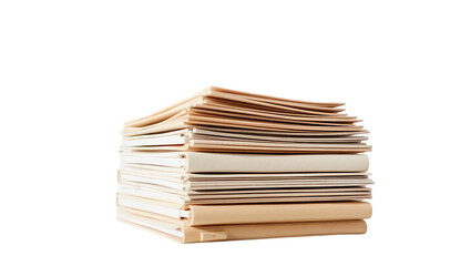 A stack of papers or documents sitting on top of each other against a black background studio shot