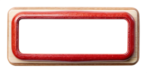 rubber stamp frame rounded rectangle isolated on white background, png, ai generated.