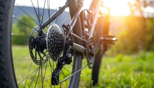Bicycle rear wheel and cassette detail