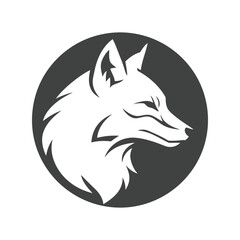 Obraz premium Stylized fox head silhouette vector illustration wild animal logo icon nature spirit emblem