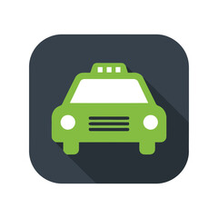 Green taxi car icon city transport ride share automotive service urban vehicle