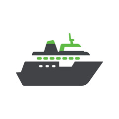 Modern ferry boat vector illustration passenger ship maritime transport travel icon nautical graphic isolated eps