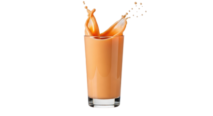 Isolated Milkshake Splashing out of a Glass