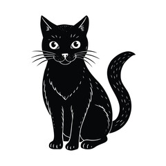 Black Cat With Glowing Eyes