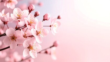 Fototapeta premium Pink blossoms spring background