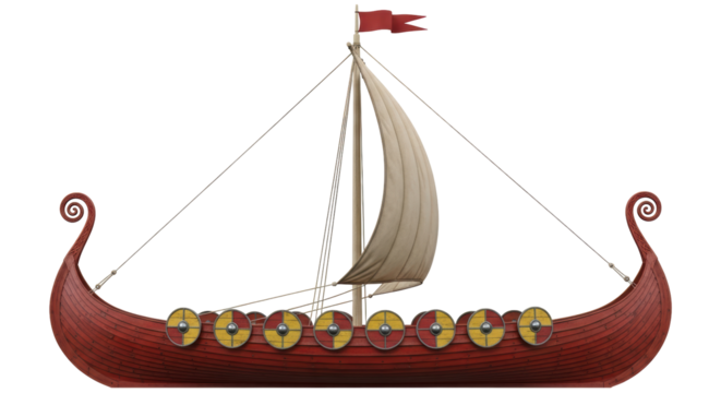 Isolated Viking Ship