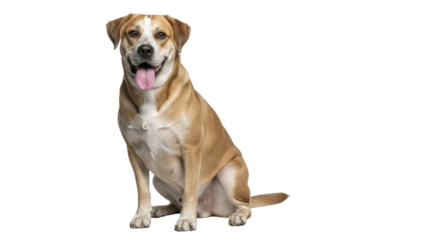 Isolated Tan Dog Smiling