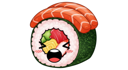 Isolated Kawaii Sushi