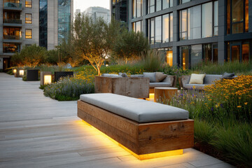 summer courtyard beautifully integrates ar technology for lighting and music control creating stunning atmosphere
