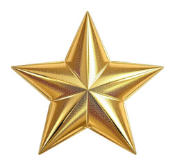 Fototapeta premium Golden Metallic Star White Background