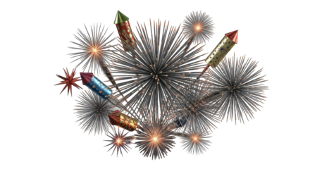 Isolated Fireworks Display