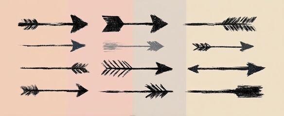 Hand-drawn black arrows on a pastel gradient background