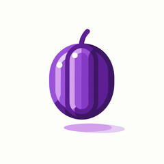 Obraz premium Stylized Purple Plum or Grape Fruit Vector Illustration.