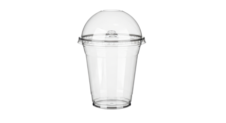 Isolated Plastic Cup with Dome Lid